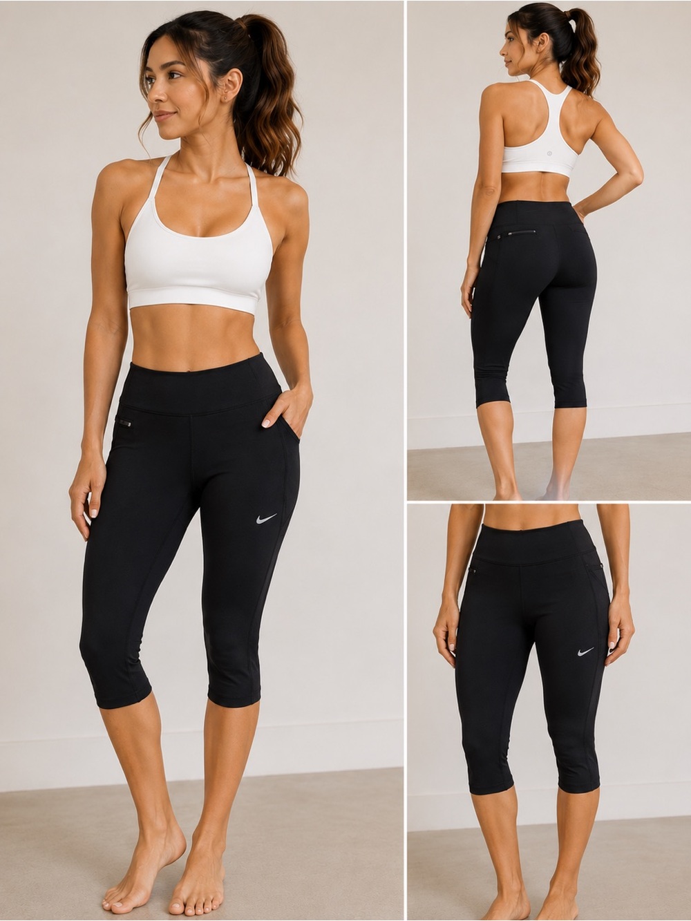 Nike Black Dri-FIT Capri Leggings | Size Small | Running & Training